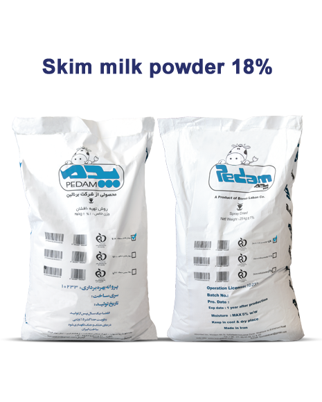 Skim milk powder  18%